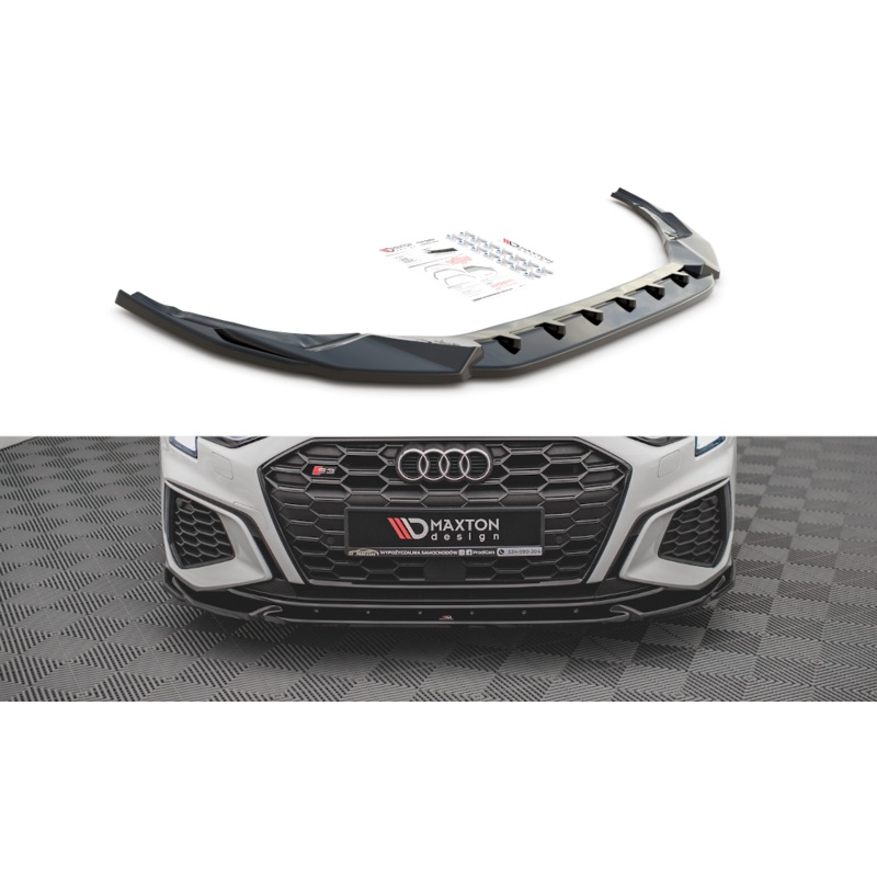 FRONT SPLITTER V.3 AUDI S3 / A3 S-LINE 8Y GLOSS BLACK