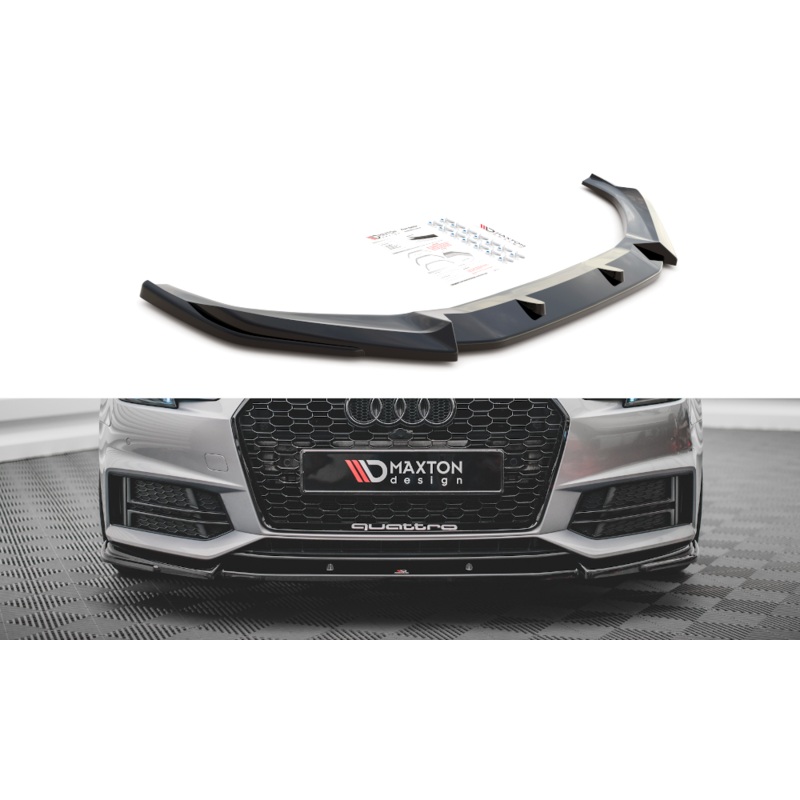 FRONT SPLITTER V.3 AUDI S4 / A4 S-LINE B9 GLOSS BLACK