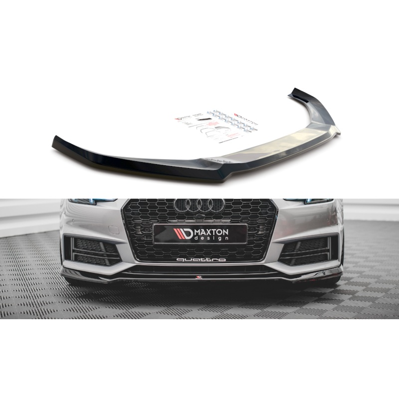 FRONT SPLITTER V.4 AUDI S4 / A4 S-LINE B9 GLOSS BLACK