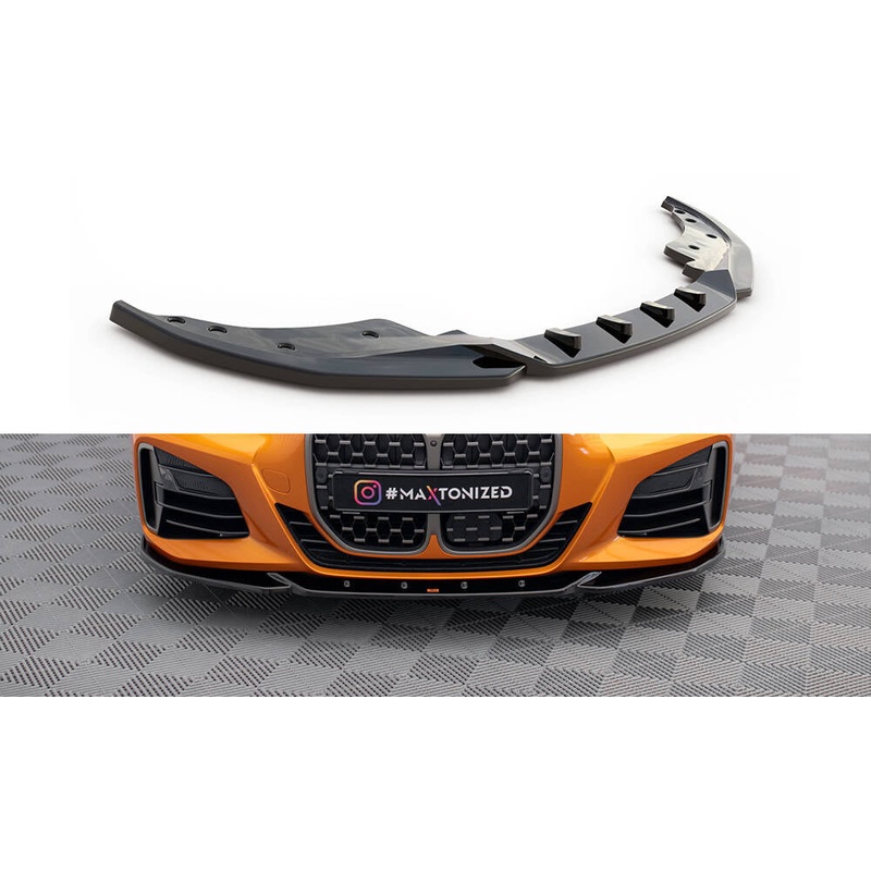 FRONT SPLITTER V.4 BMW 4 M-PACK G22 / M440I G22 GLOSS BLACK