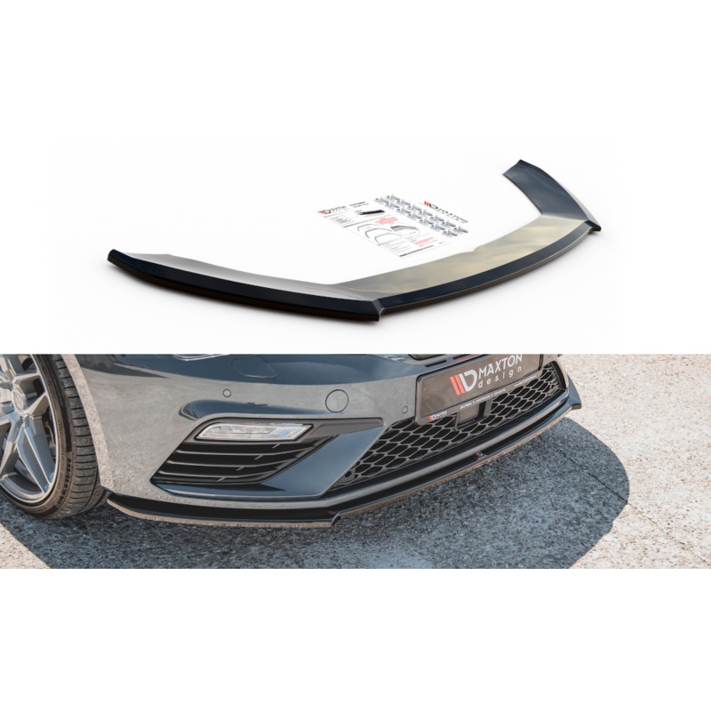 FRONT SPLITTER V.4 SEAT LEON CUPRA / FR MK3 FL GLOSS BLACK