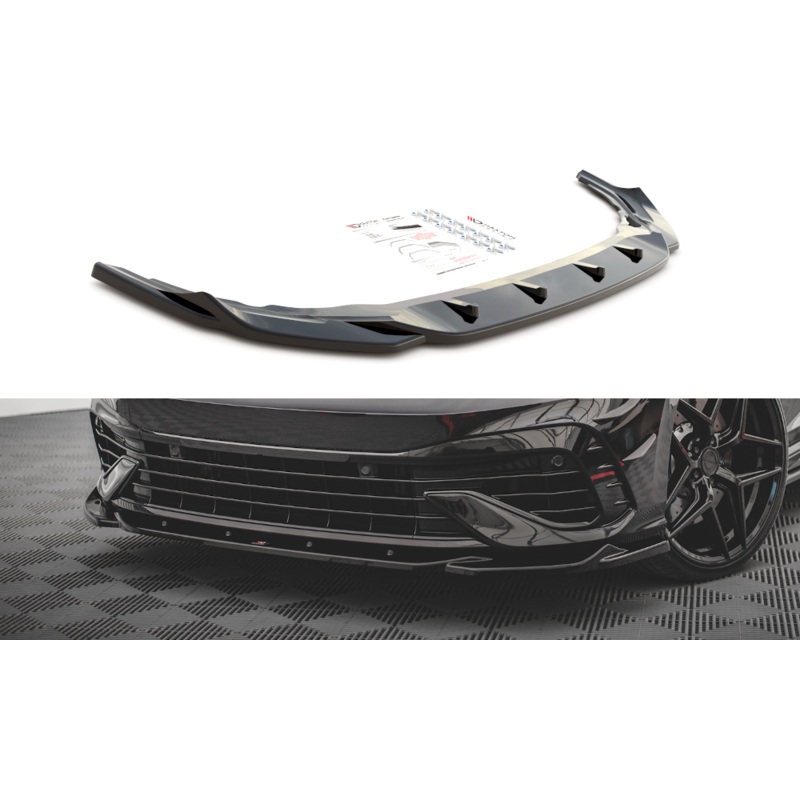 FRONT SPLITTER V.4 VOLKSWAGEN GOLF R MK8 GLOSS BLACK