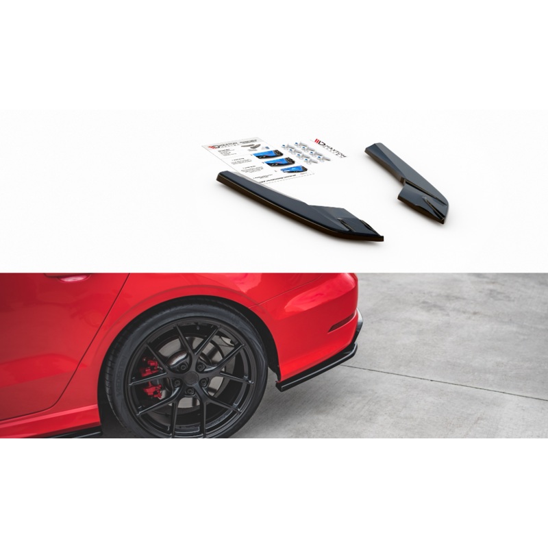 REAR SIDE SPLITTERS AUDI S3 SEDAN 8V (set for Maxton valance) GLOSS BLACK