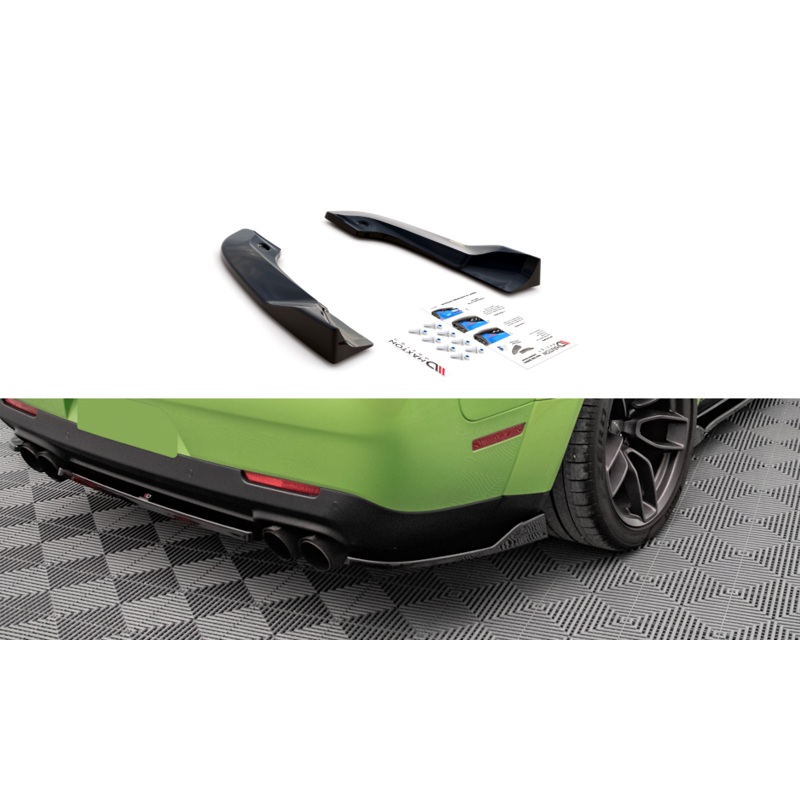 REAR SIDE SPLITTERS DODGE CHALLENGER SRT HELLCAT WIDEBODY MK3 GLOSS BLACK