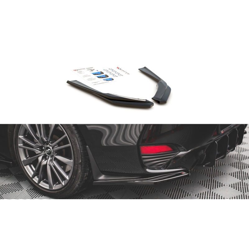 REAR SIDE SPLITTERS INFINITI Q60 S MK2 GLOSS BLACK