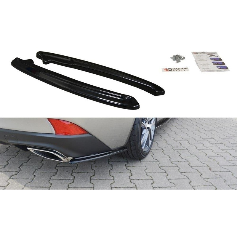 REAR SIDE SPLITTERS LEXUS IS MK3 FACELIFT T GLOSS BLACK