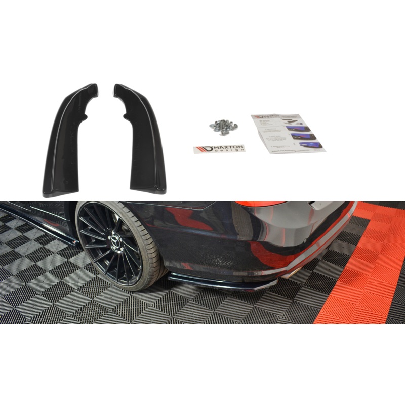 REAR SIDE SPLITTERS MERCEDES-BENZ E-CLASS W207 COUPE AMG-LINE GLOSS BLACK