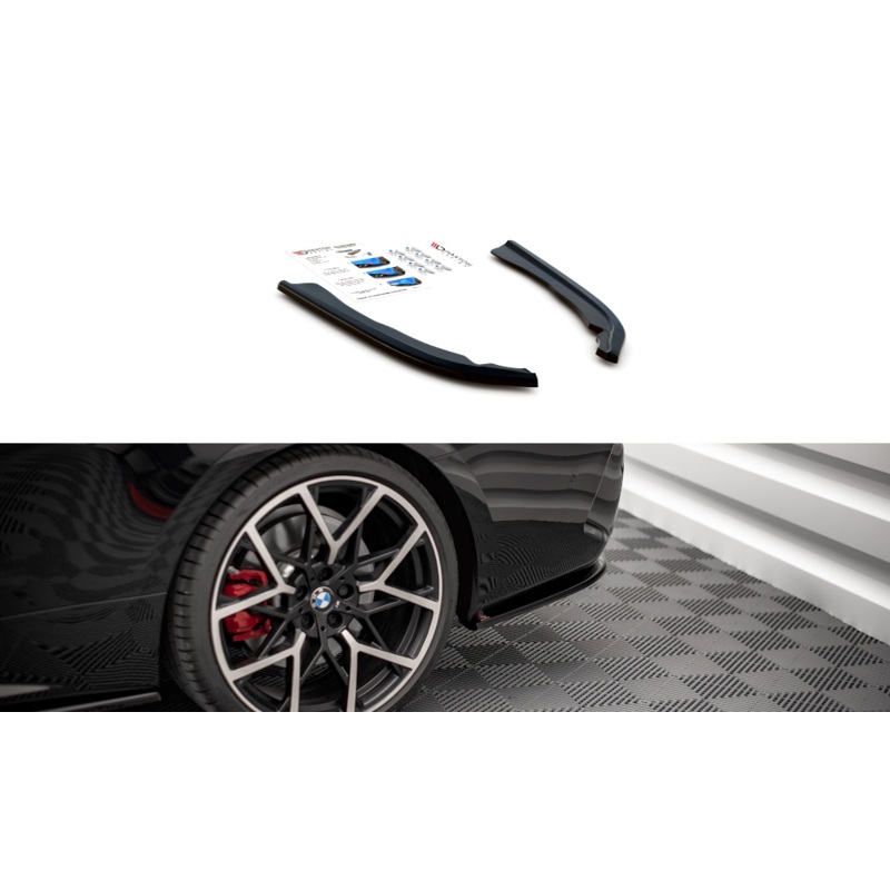REAR SIDE SPLITTERS V.1 BMW 4 M-PACK G22 GLOSS BLACK