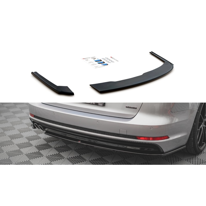 REAR SIDE SPLITTERS V.2 AUDI A4 S-LINE B9 GLOSS BLACK