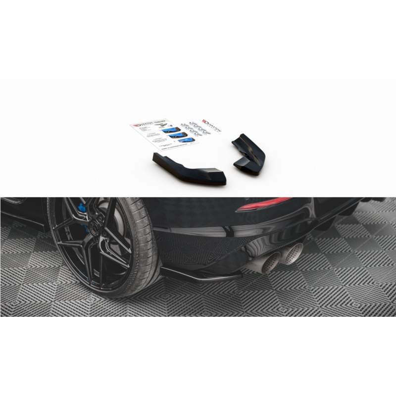 REAR SIDE SPLITTERS V.2 FOR VOLKSWAGEN GOLF R MK8 GLOSS BLACK