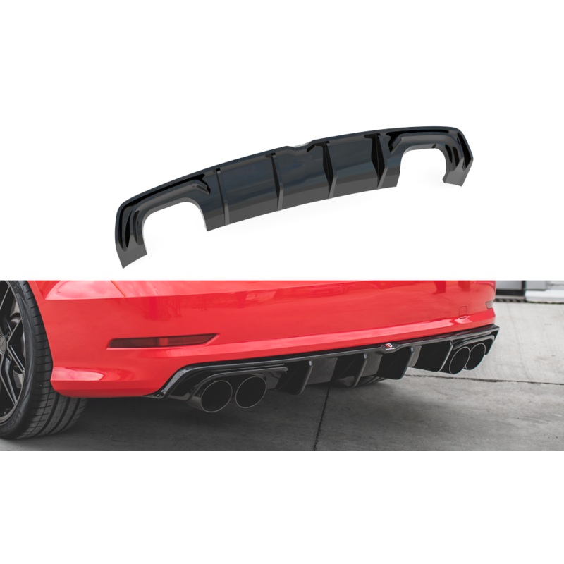 REAR VALANCE AUDI S3 SEDAN 8V GLOSS BLACK