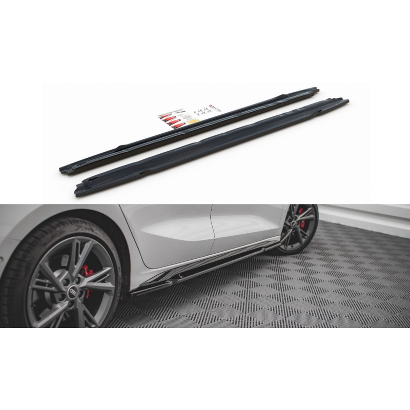 SIDE SKIRTS DIFFUSERS AUDI S3 / A3 S-LINE 8Y GLOSS BLACK
