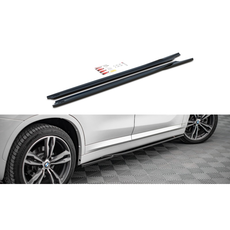 SIDE SKIRTS DIFFUSERS BMW X1 M-PACK F48 GLOSS BLACK