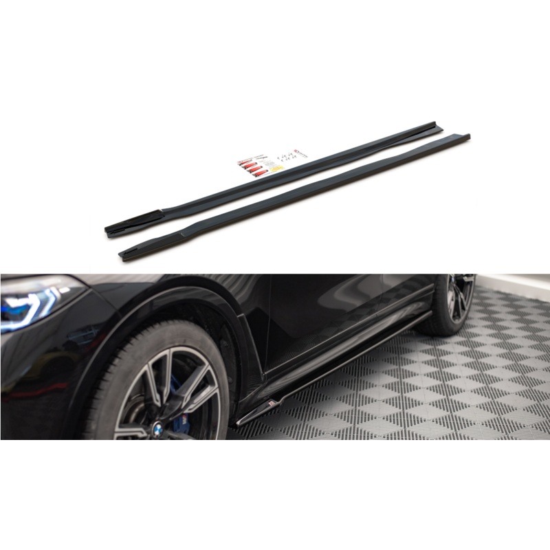 SIDE SKIRTS DIFFUSERS BMW X7 M G07 GLOSS BLACK