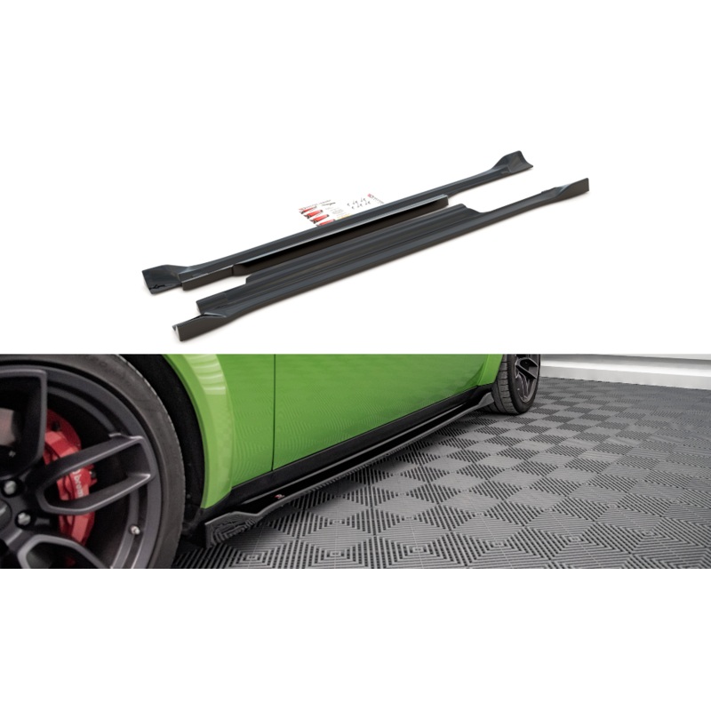 SIDE SKIRTS DIFFUSERS DODGE CHALLENGER SRT HELLCAT WIDEBODY MK3 GLOSS BLACK