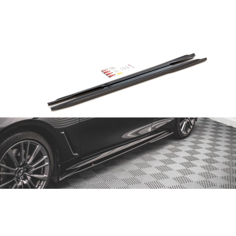 SIDE SKIRTS DIFFUSERS INFINITI Q60 S MK2 GLOSS BLACK