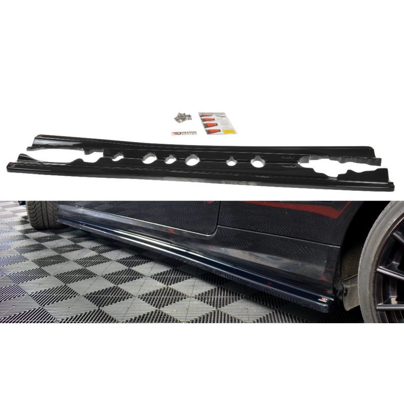 SIDE SKIRTS DIFFUSERS MERCEDES-BENZ E-CLASS W207 COUPE AMG-LINE GLOSS BLACK