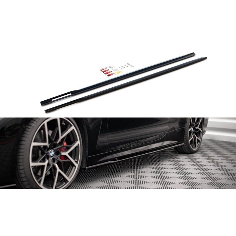 SIDE SKIRTS DIFFUSERS V.1 BMW 4 M-PACK G22 / M440I G22 GLOSS BLACK
