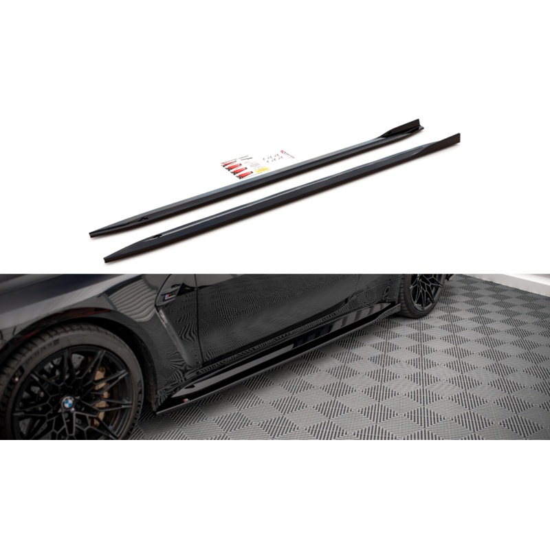 SIDE SKIRTS DIFFUSERS V.1 BMW M4 G82 GLOSS BLACK