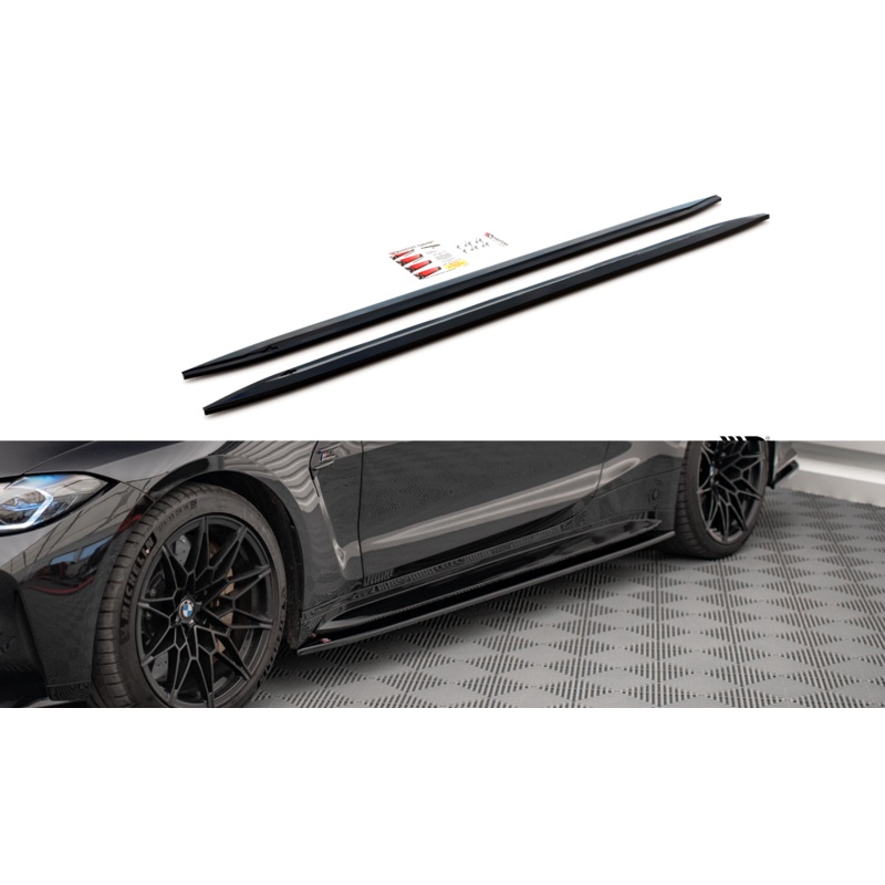 SIDE SKIRTS DIFFUSERS V.2 BMW M4 G82 GLOSS BLACK