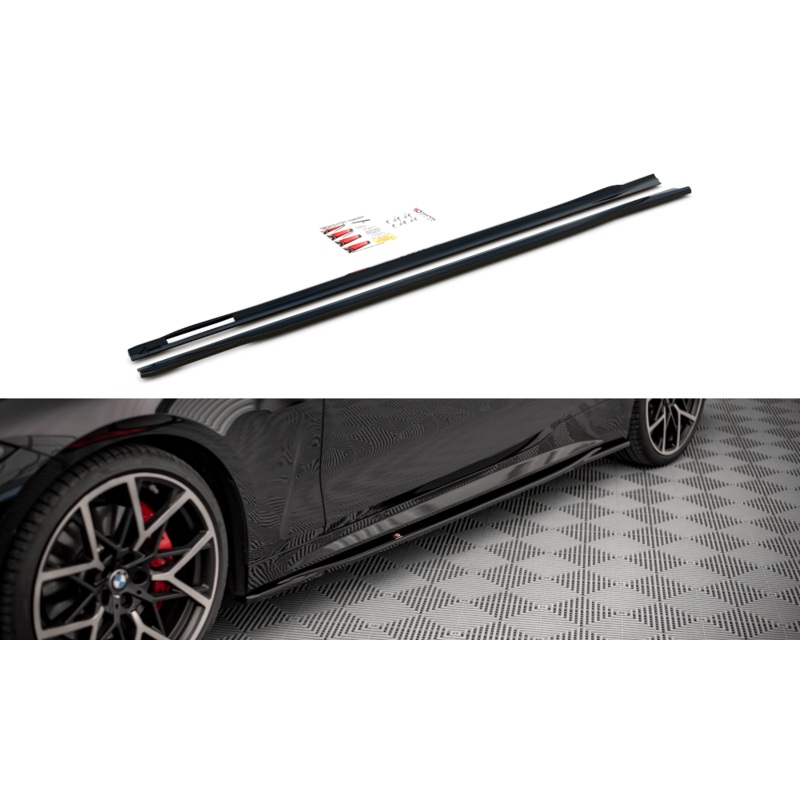 SIDE SKIRTS DIFFUSERS V.3 BMW 4 M-PACK G22 / M440i G22 GLOSS BLACK