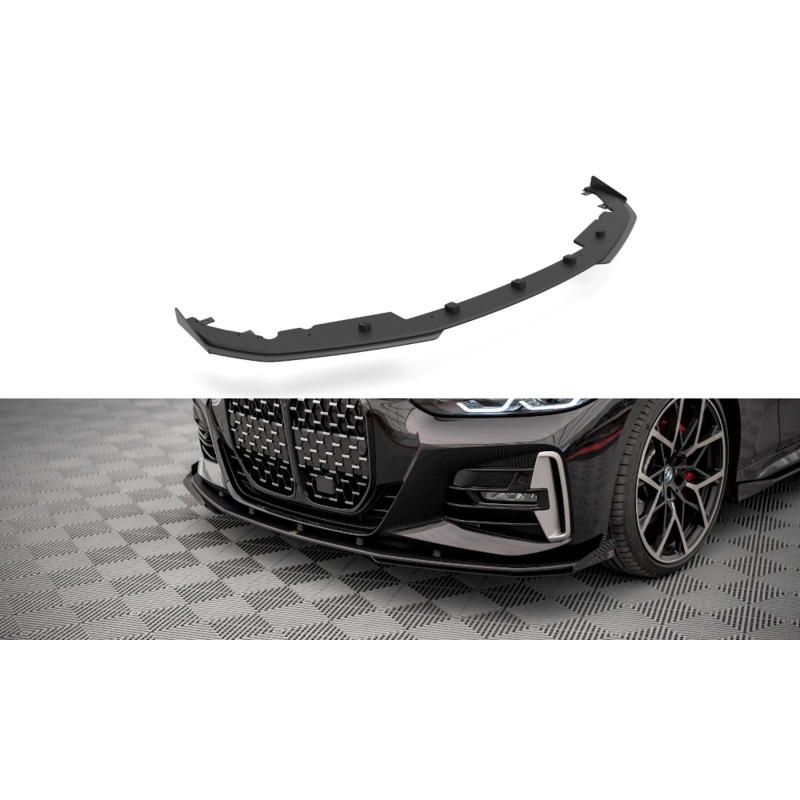 STREET PRO FRONT SPLITTER + FLAPS BMW 4 M-PACK G22 BLACK + GLOSS FLAPS