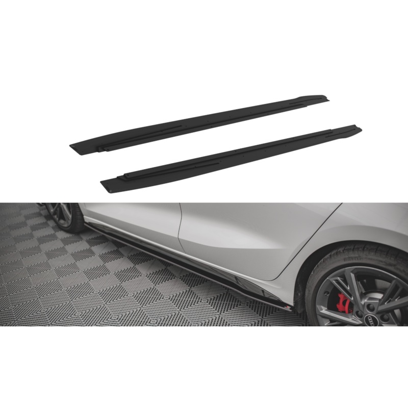STREET PRO SIDE SKIRTS DIFFUSERS AUDI S3 / A3 S-LINE 8Y BLACK