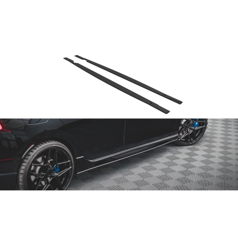 STREET PRO SIDE SKIRTS DIFFUSERS VOLKSWAGEN GOLF R MK8 BLACK