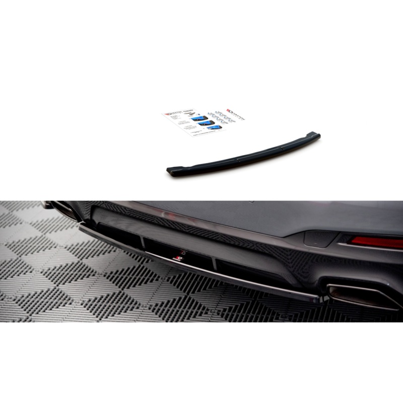 CENTRAL REAR SPLITTER BMW 5 G30 FACELIFT M-PACK GLOSS BLACK