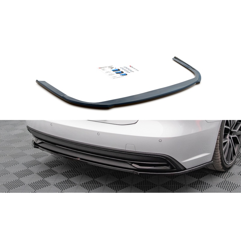 CENTRAL REAR SPLITTER FOR AUDI A7 C8 GLOSS BLACK