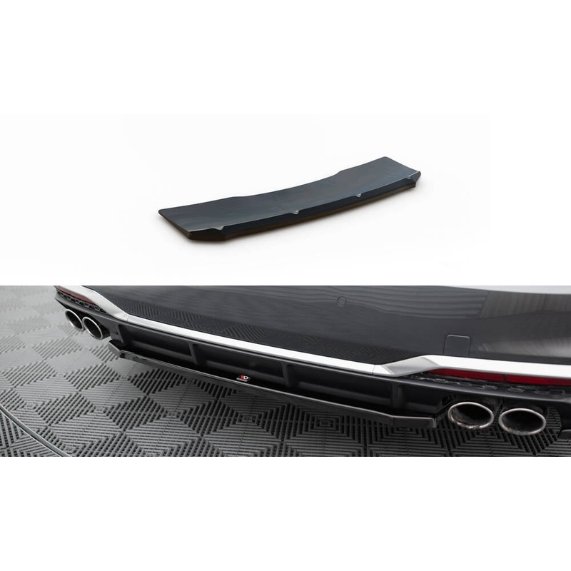 CENTRAL REAR SPLITTER FOR AUDI S5 SPORTBACK F5 FACELIFT GLOSS BLACK