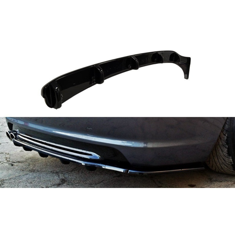 CENTRAL REAR SPLITTER FOR BMW 3 E46 MPACK COUPE (WITH VERTICAL BARS) GLOSS BLACK