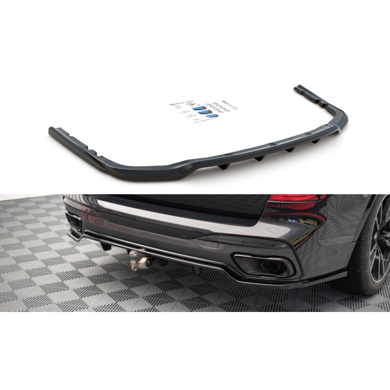 CENTRAL REAR SPLITTER (WITH VERTICAL BARS) BMW X7 M G07 GLOSS BLACK