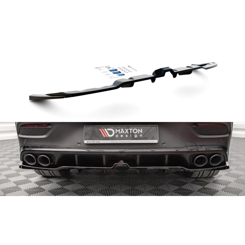 CENTRAL REAR SPLITTER (WITH VERTICAL BARS) MERCEDES-AMG GLE COUPE C167 GLOSS BLACK