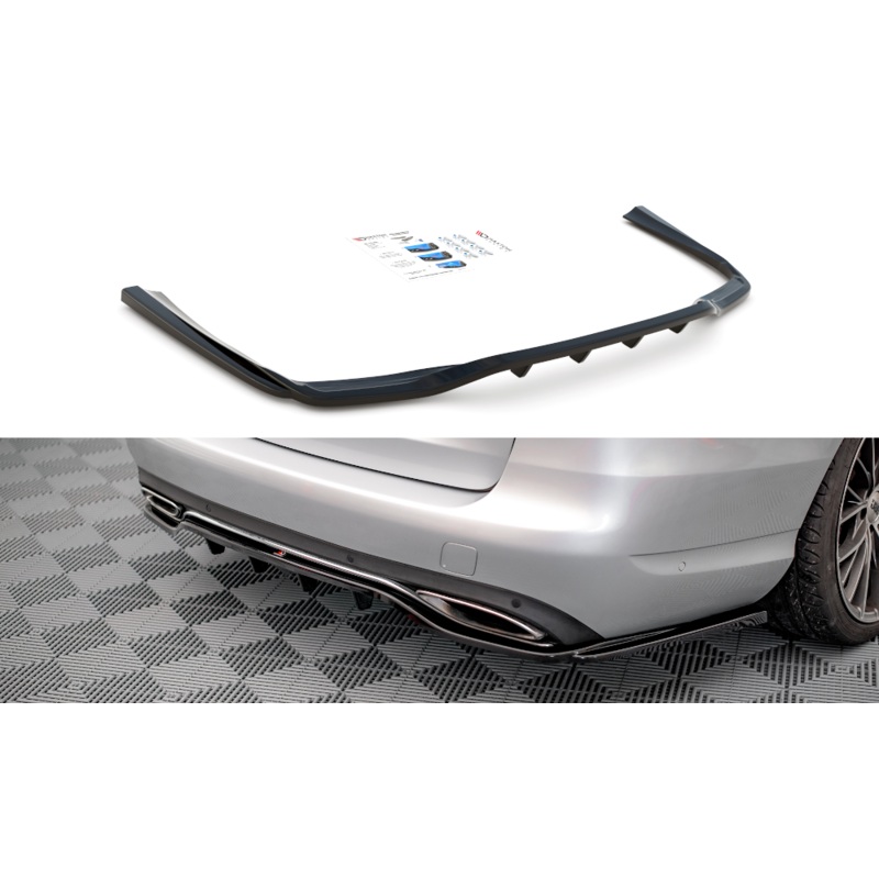 CENTRAL REAR SPLITTER (WITH VERTICAL BARS) MERCEDES-BENZ C W205 GLOSS BLACK