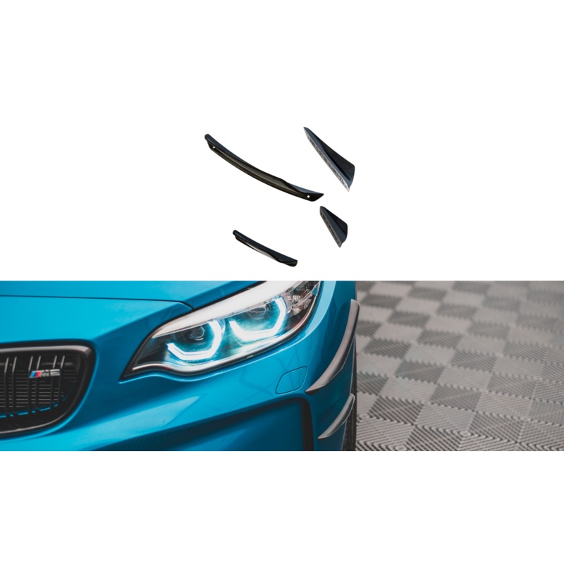 FRONT BUMPER WINGS (CANARDS) BMW M2 F87 BLACK