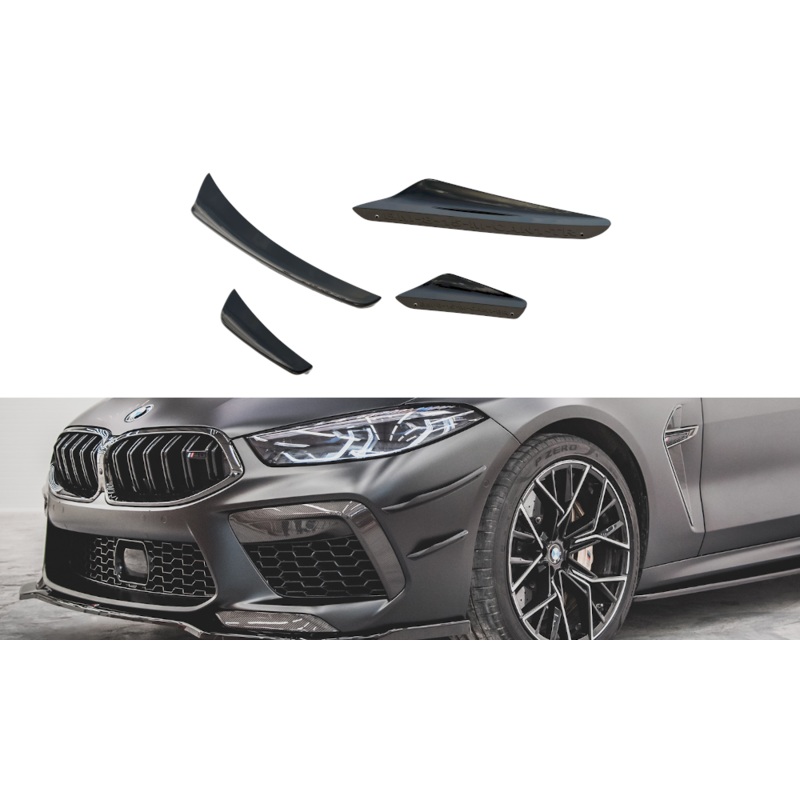 FRONT BUMPER WINGS (CANARDS) BMW M8 GRAN COUPE F93 BLACK