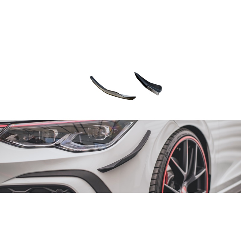 FRONT BUMPER WINGS (CANARDS) VOLKSWAGEN GOLF 8 GTI / R-LINE BLACK