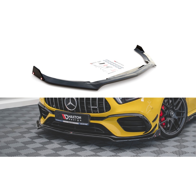 FRONT SPLITTER + FLAPS V.3 MERCEDES-AMG A45 S GLOSS BLACK