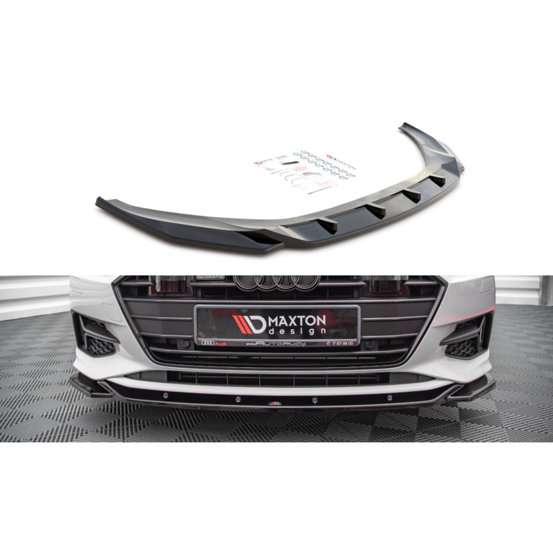 FRONT SPLITTER V.1 AUDI A7 C8 GLOSS BLACK