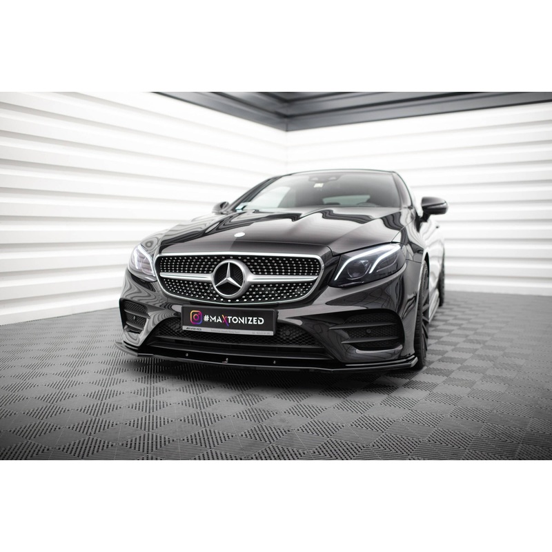 FRONT SPLITTER V.1 MERCEDES-BENZ E-CLASS W213 COUPE (C238) AMG-LINE / CABRIOLET (A238) AMG-LINE / 53 AMG GLOSS BLACK