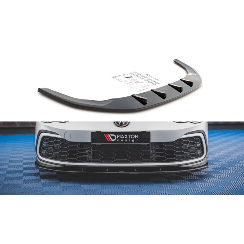FRONT SPLITTER V.1 VOLKSWAGEN GOLF 8 GTI / R-LINE GLOSS BLACK