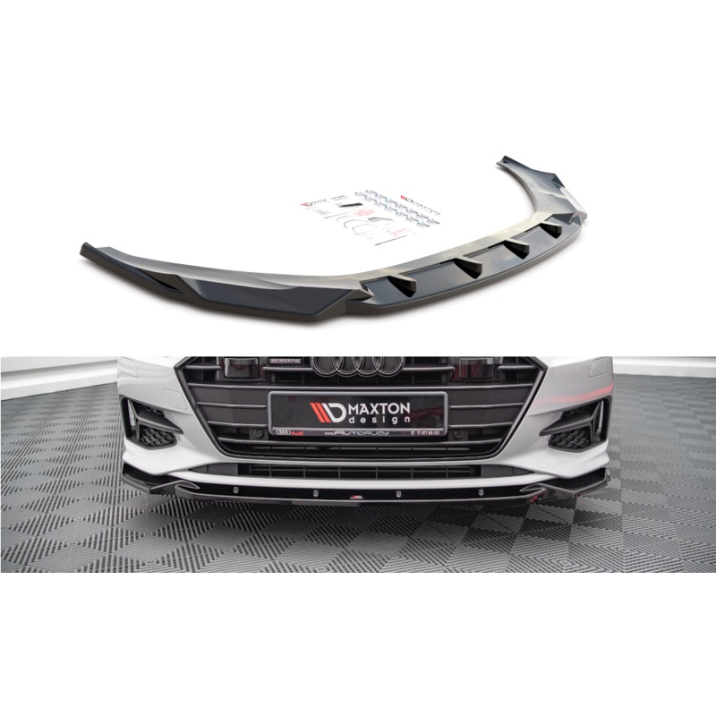 FRONT SPLITTER V.2 AUDI A7 C8 GLOSS BLACK