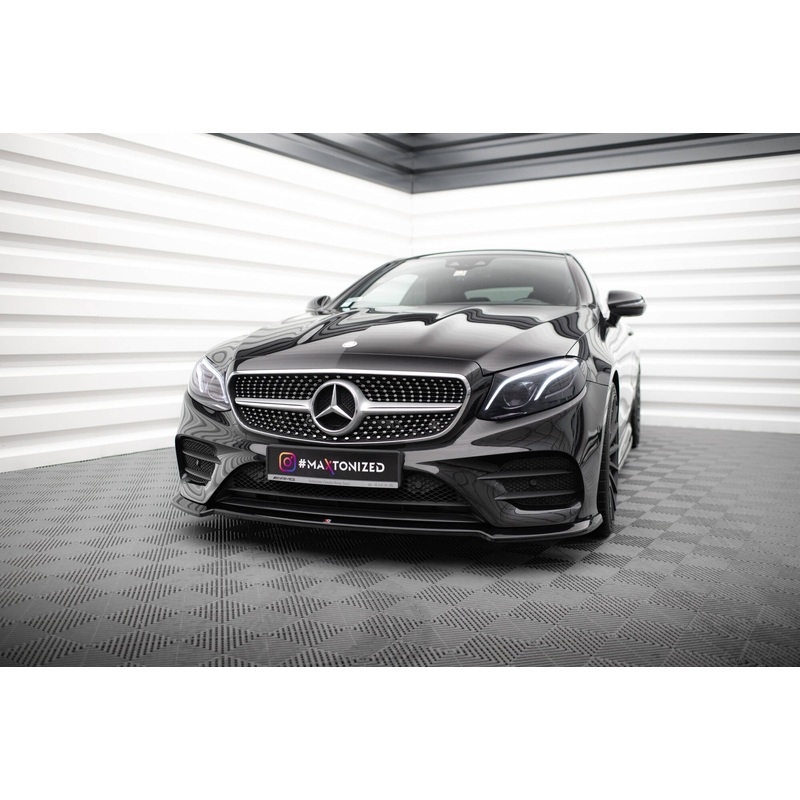 FRONT SPLITTER V.2 MERCEDES-BENZ E-CLASS W213 COUPE (C238) / / CABRIOLET (A238) AMG-LINE / 53 AMG 2017 - 2020 GLOSS BLACK
