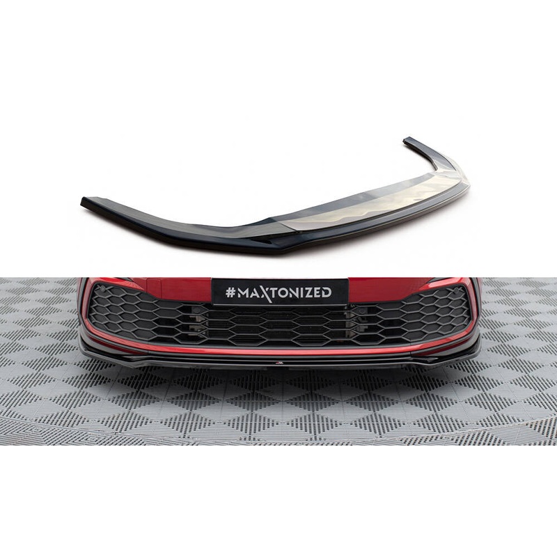 FRONT SPLITTER V.4 VOLKSWAGEN GOLF 8 GTI / R-LINE GLOSS BLACK