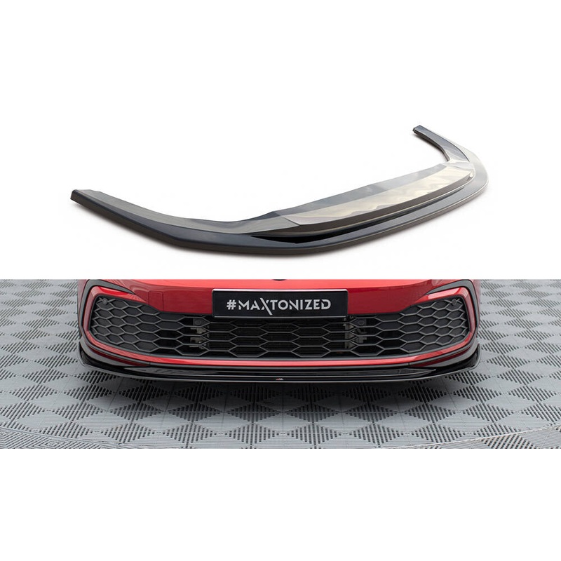 FRONT SPLITTER V.5 VOLKSWAGEN GOLF 8 GTI / R-LINE GLOSS BLACK