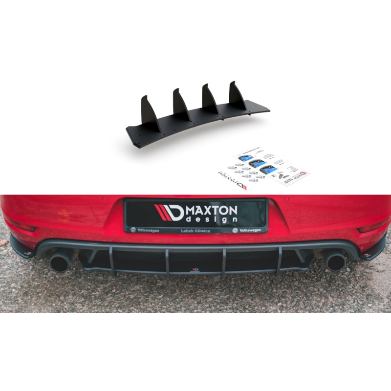 RACING DURABILITY REAR DIFFUSER V.2 VOLKSWAGEN GOLF GTI MK6 BLACK