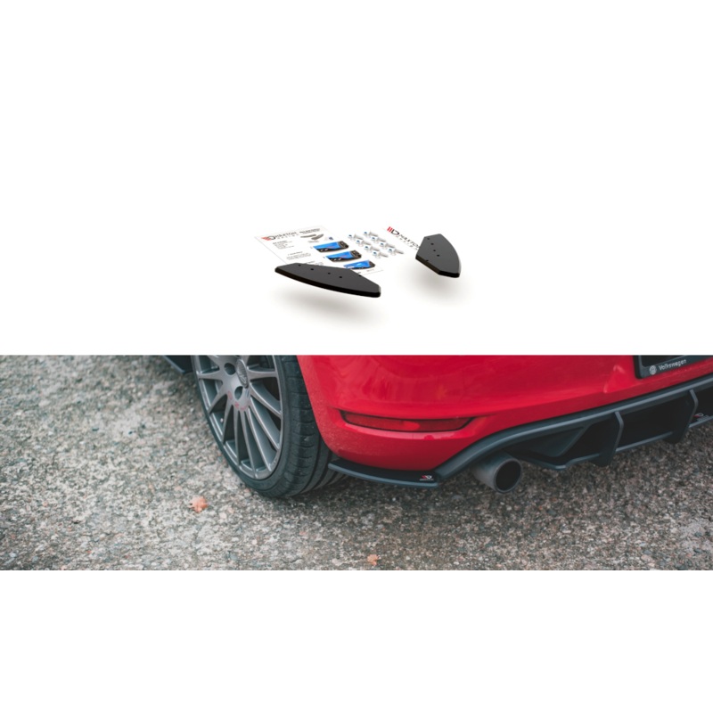 RACING DURABILITY REAR SIDE SPLITTERS VOLKSWAGEN GOLF GTI MK6 BLACK