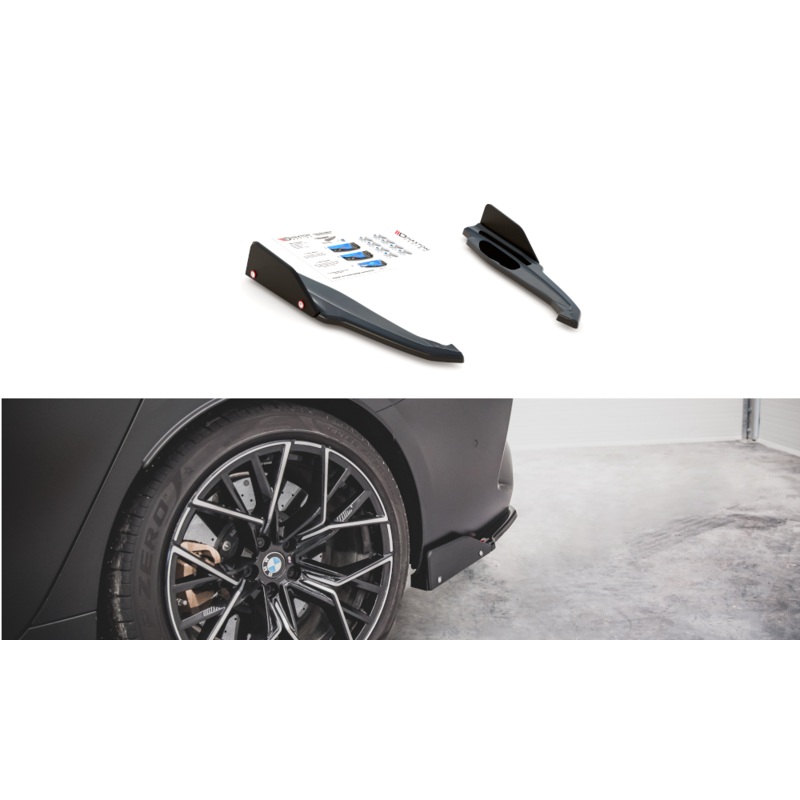 REAR SIDE SPLITTERS + FLAPS V.1 BMW M8 GRAN COUPE F93 GLOSS BLACK