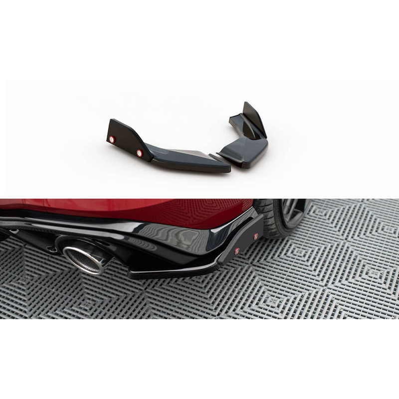 REAR SIDE SPLITTERS + FLAPS V.2 VOLKSWAGEN GOLF 8 GTI GLOSS BLACK